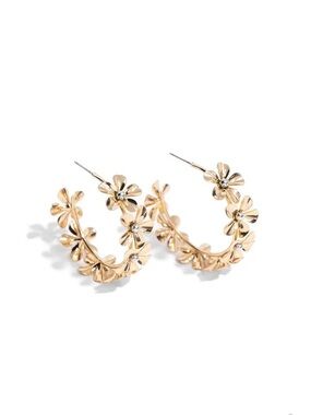 paparazzi Gold Floral Hoop Earrings
